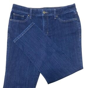 St Johns Bay Straight Leg Jeans Dark Wash Elegant Classic Career Petite Size 14P